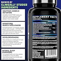 Vista 5 de Anabol PM Constructor muscular nocturno y ayuda para dormir Suplemento de construcción muscular anabólico RIPFACTOR clínicamente investigado