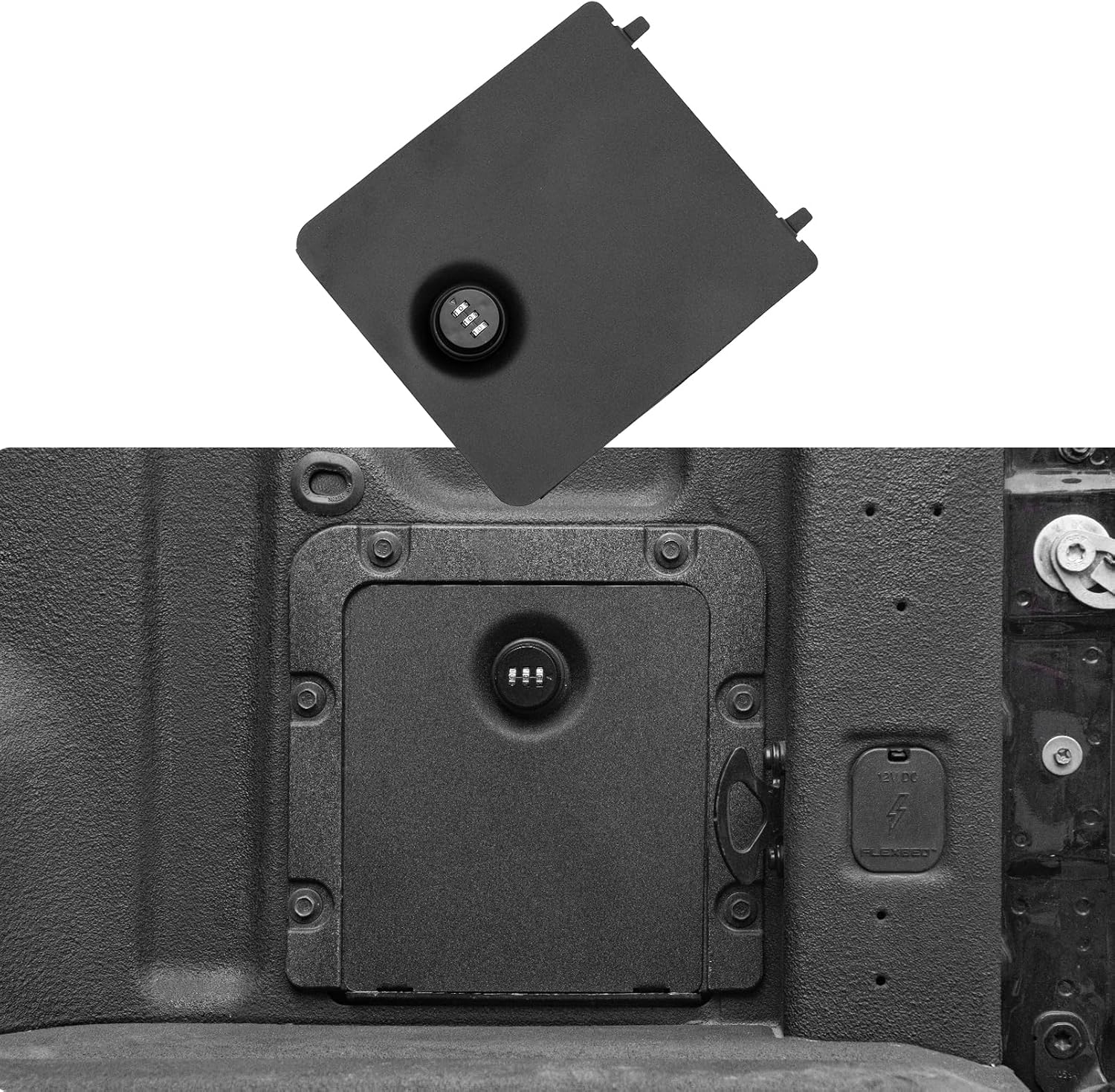Truck Security Lock Cover Compatible with 2024 2025 Ford F150 Code Locking Security Lid Bed Storage Bin Side Cover with Code Lock for 2024 F-150 Accessories