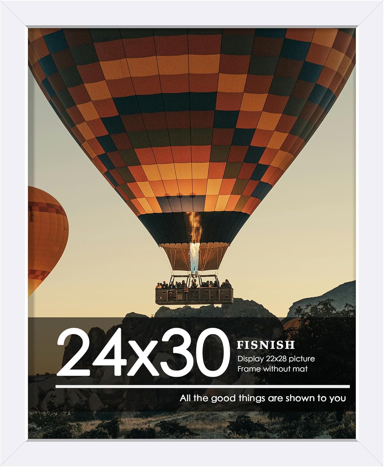 24x30 Poster Frame, White 24 x 30 Frame for Horizontal or Vertical Wall Mounting, 1 Pack White 24x30