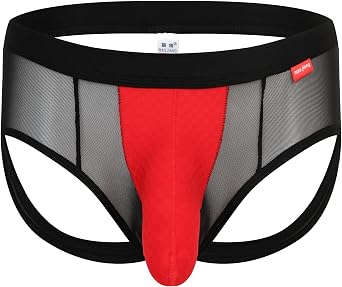 Mens Mesh Pouch Briefs Elephant Nose Breathable Backless Underwear