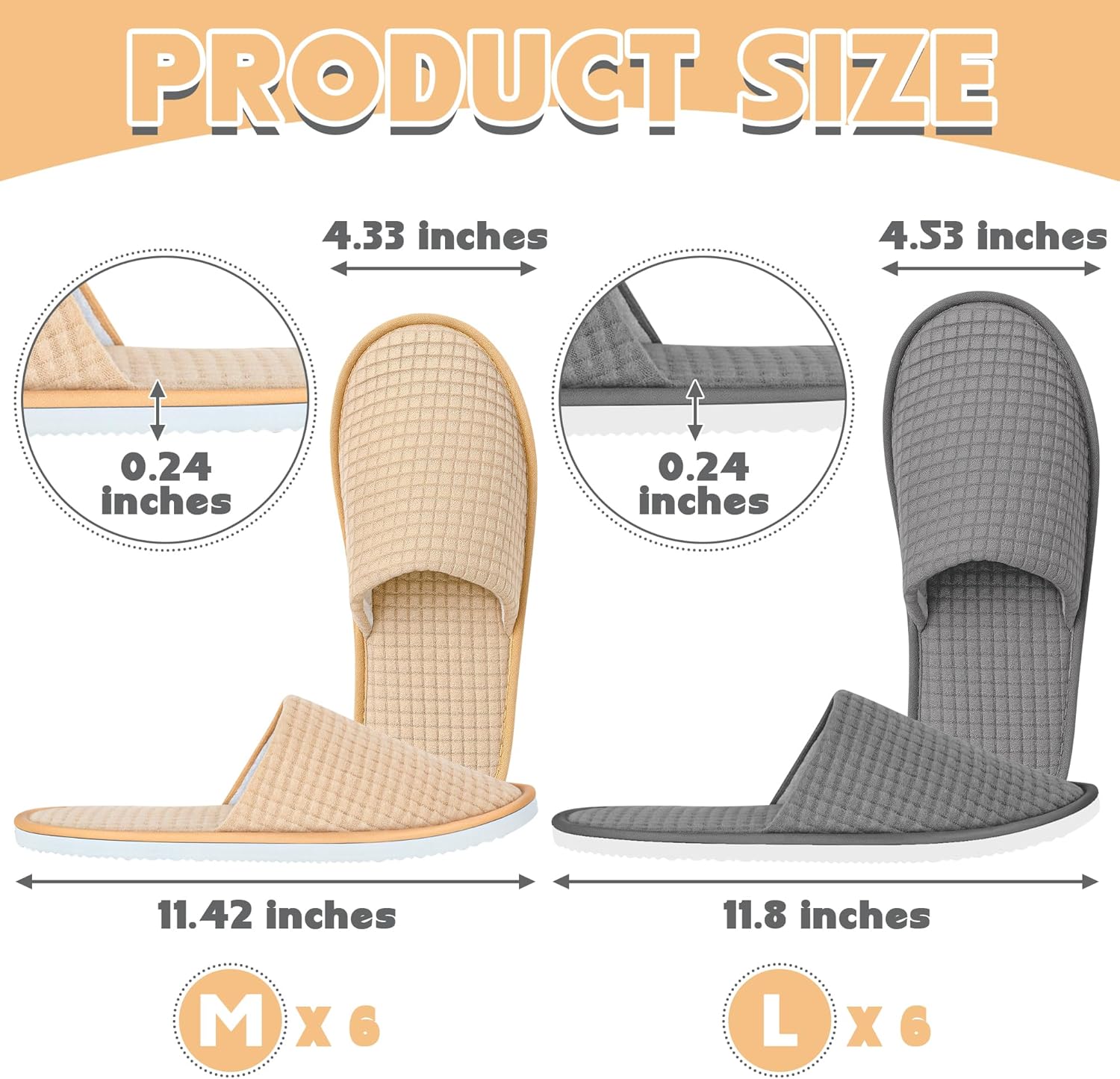 12-20 Pairs Disposable Slippers for Guest, Non Slip Disposable Slippers for Women and Men, Breathable House Slippers Indoor Outdoor for Hotel Essentials Shoeless Home Spa Travel - Image 3