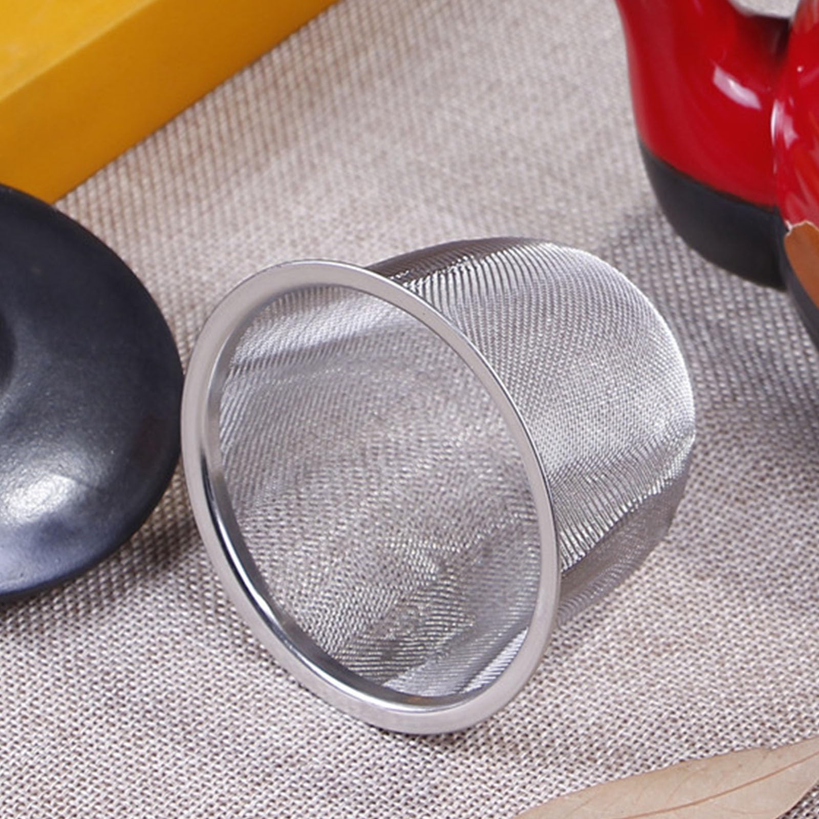 Filtro per tè a maglia fine in acciaio inossidabile con manico in