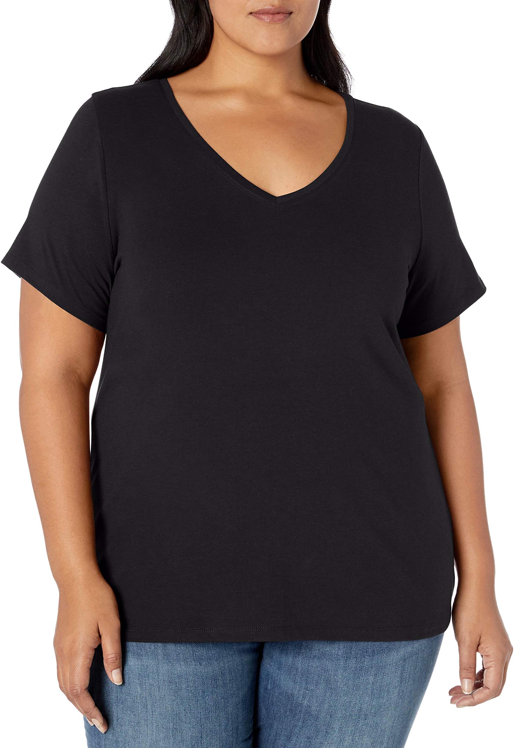 Women's Plus Size Short-Sleeve V-Neck T-Shirt