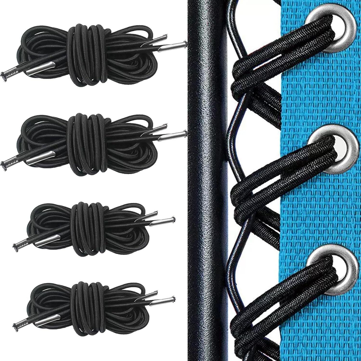 Swpeet 4Pcs Zero Gravity Chair Replacement Cord Laces, Elastic Lawn