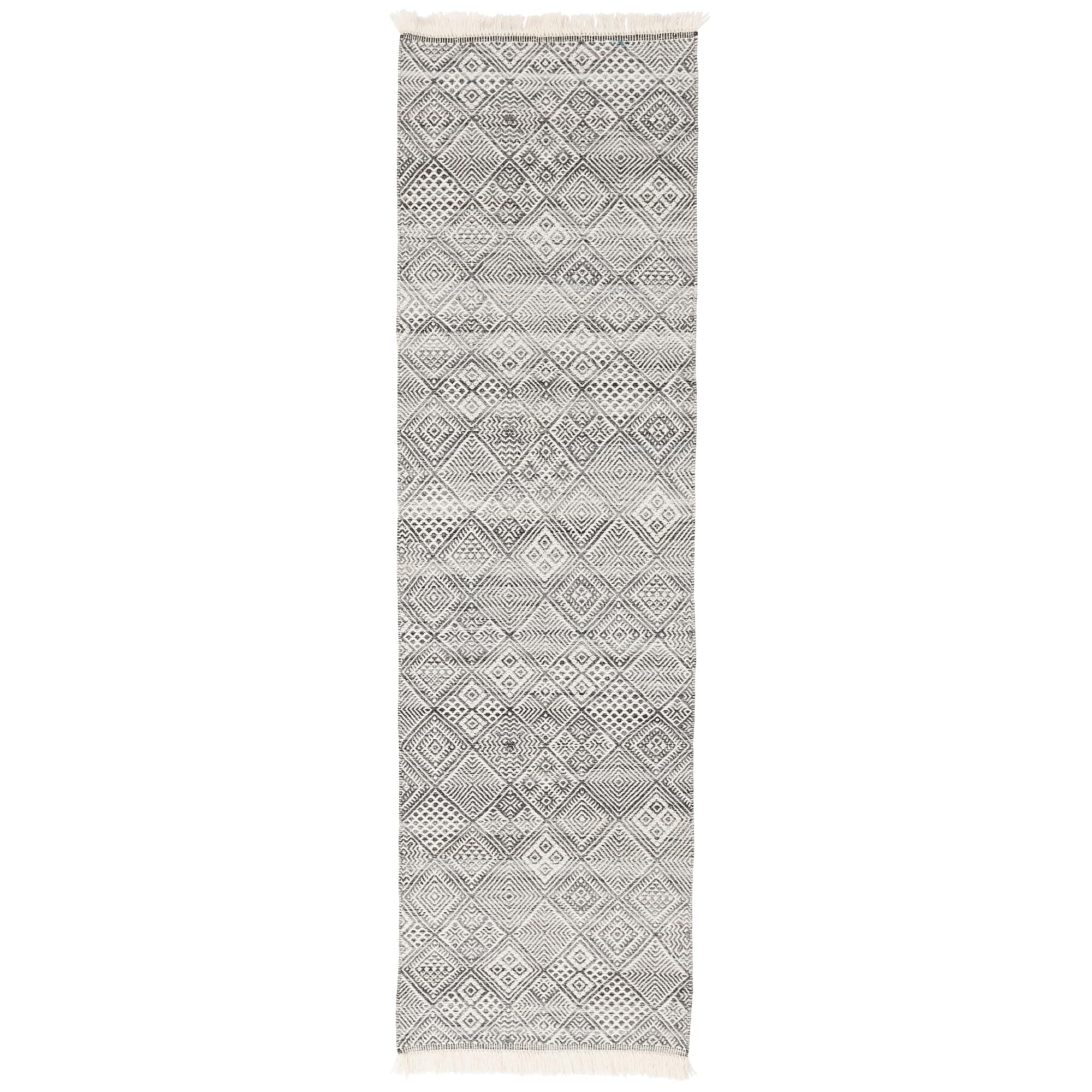 Tapis Durable Tapis de Passage Kelim Fina Anthracite Tendance 100% Pet en 3 Tailles