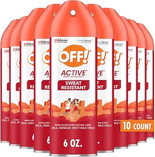 OFF! Active Sweat Resistant Insect Repellent Spray 15% DEET 6-Hour Protection Mosquitoes Ticks
