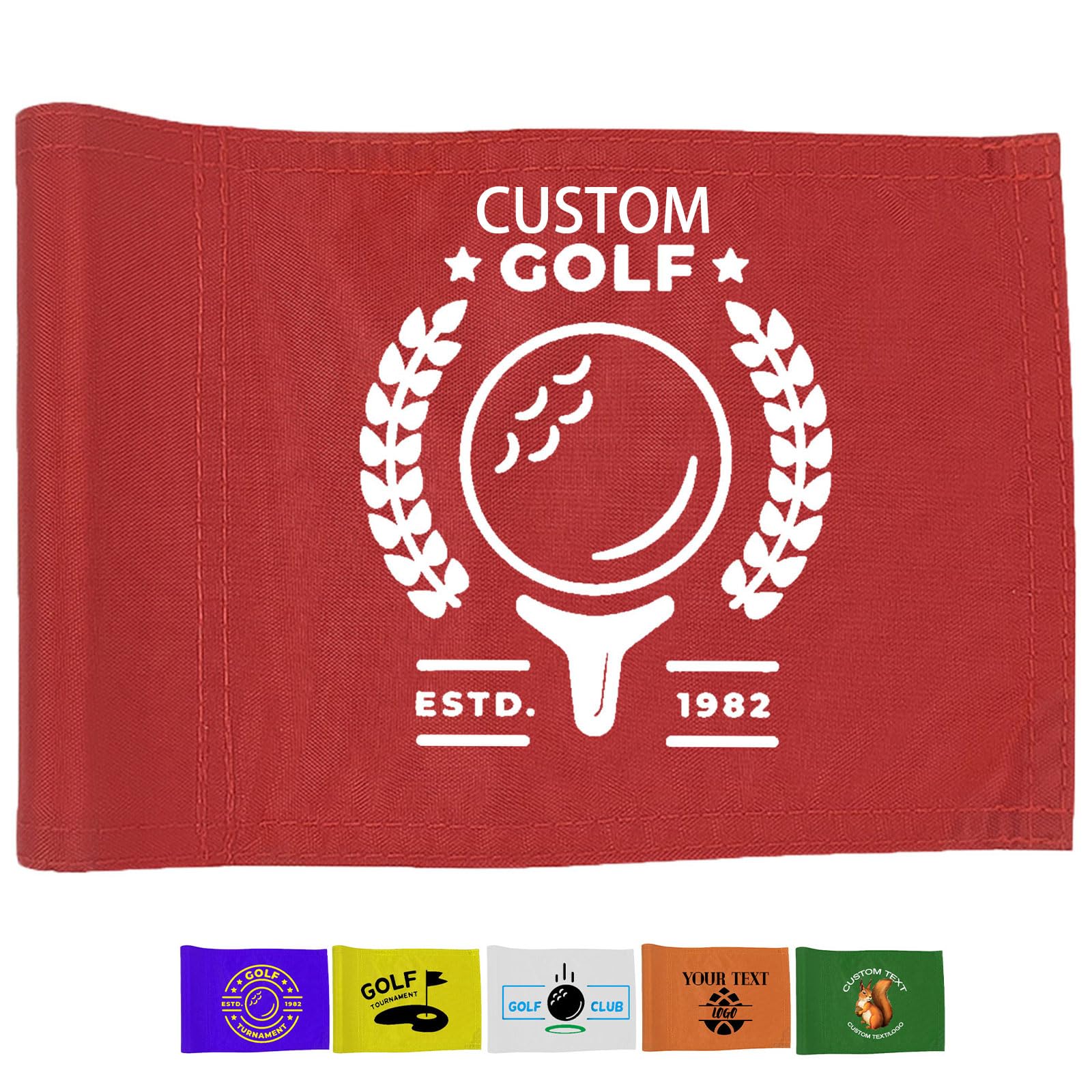 Uniqora Personalised Golf Flag,Custom Double-Sided Golf Flag,6x8inch,Customisable Golf Ball Flags for Courses,Ideal for Tournaments, Courses.