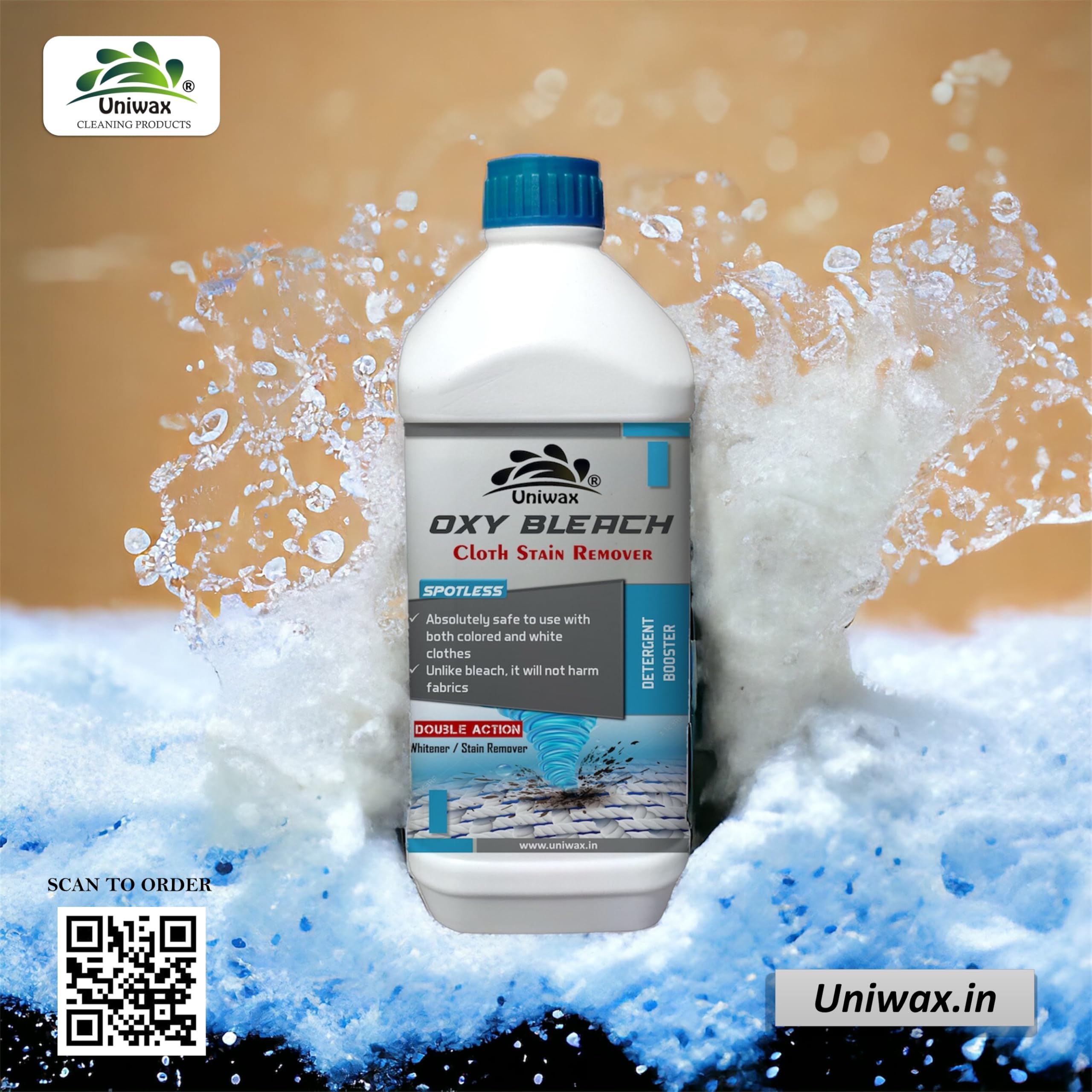 Uniwax OXY BLEACH/Color Safe Non-Chlorine Bleach/Oxy Bleach for Stains (For Cloth) - Image 6 thumbnail