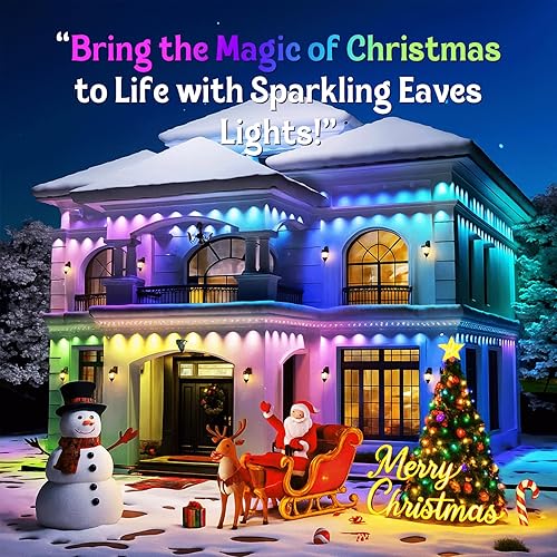 Miniatura 7 de Fitop Luces permanentes para exteriores, luces RGB para exteriores de 150 pies para decoración de casa, iluminación de aleros inteligentes, tira LED