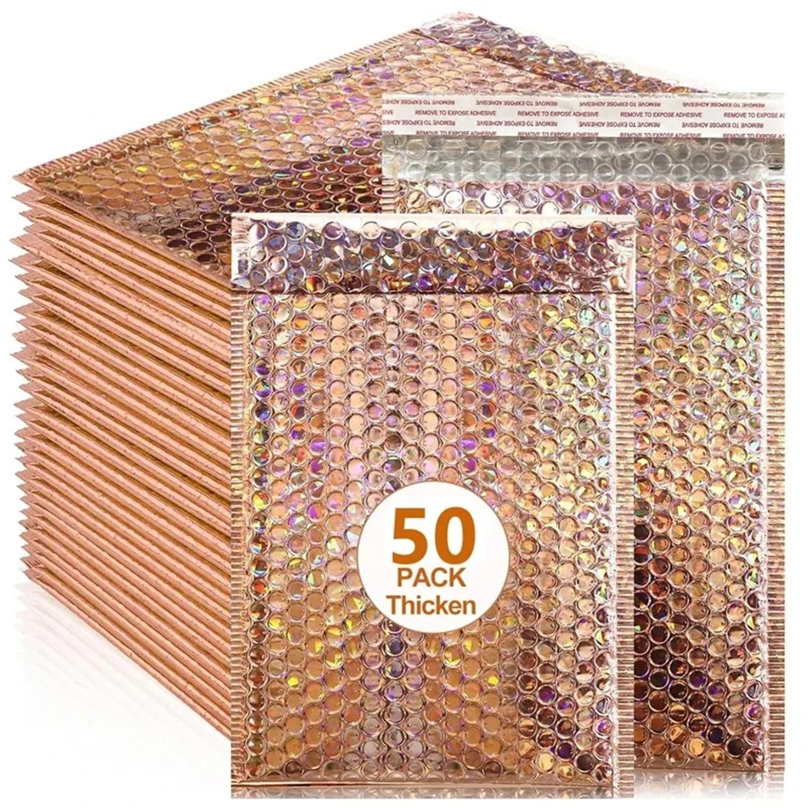 versandtaschen 50 Stück Luftpolsterumschläge Verpackung Geschäftsbedarf Liefertasche(Dark gold,15 * 20cm)