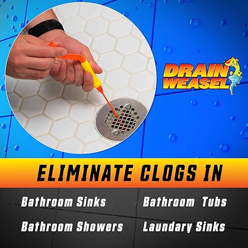 Miniatura 3 de FlexiSnake Kit de herramientas para eliminar obstrucciones de pelo de serpiente, fregadero, tubería, baño, limpiador de drenaje de bañera, 18