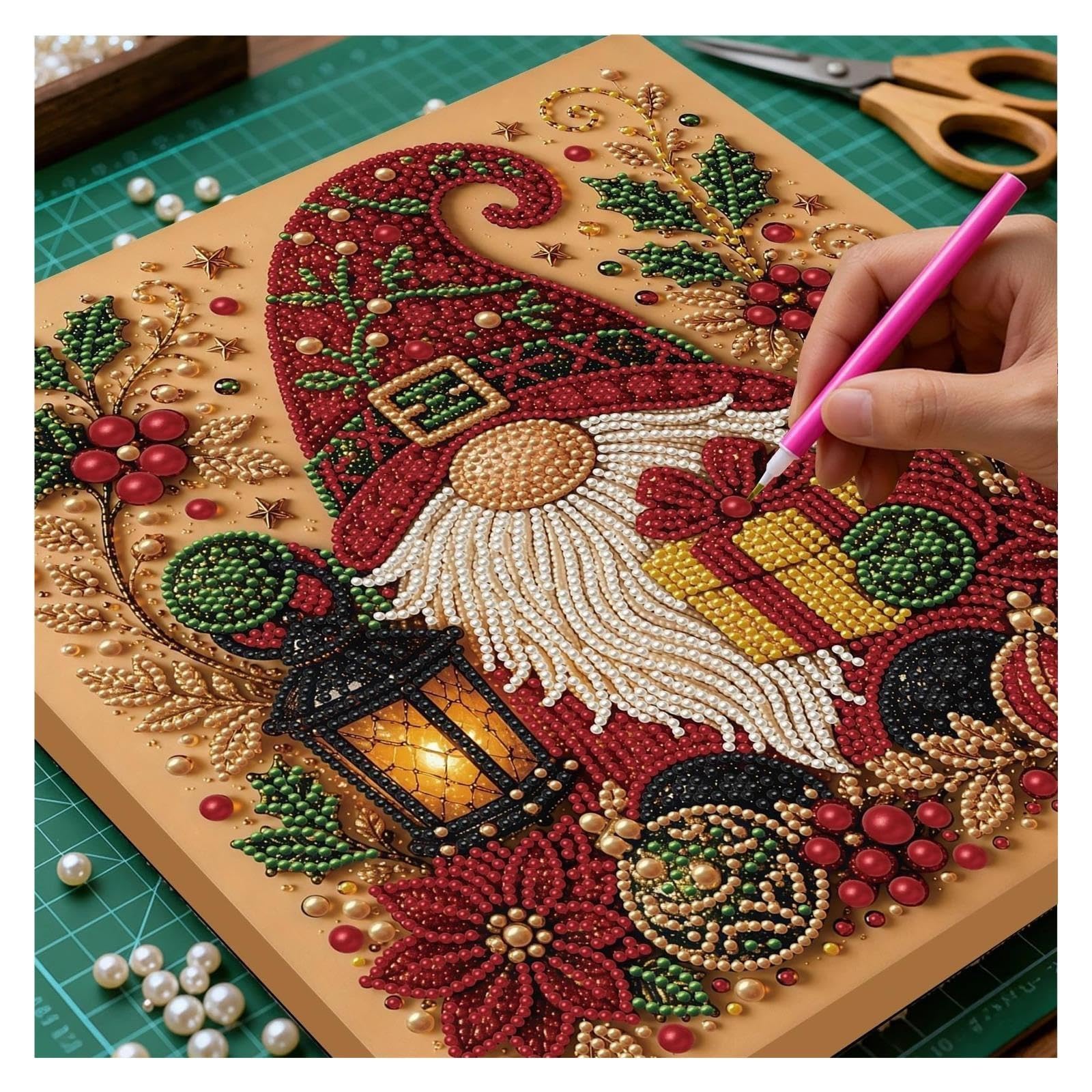 1 kit artistico di perle natalizie con cornice for decorazioni for la casa