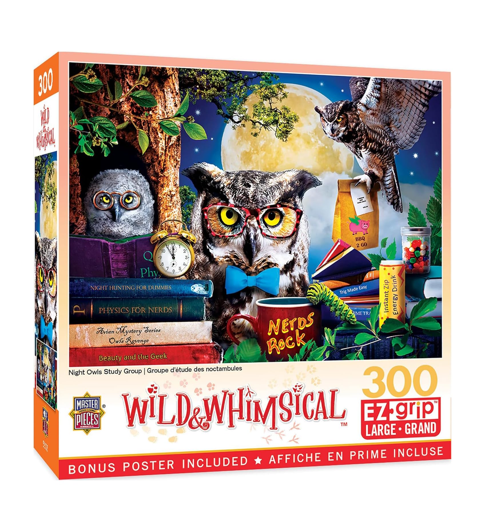 300 Piece EZ Grip Jigsaw Puzzle - Night Owls Study Group - 18"x24"