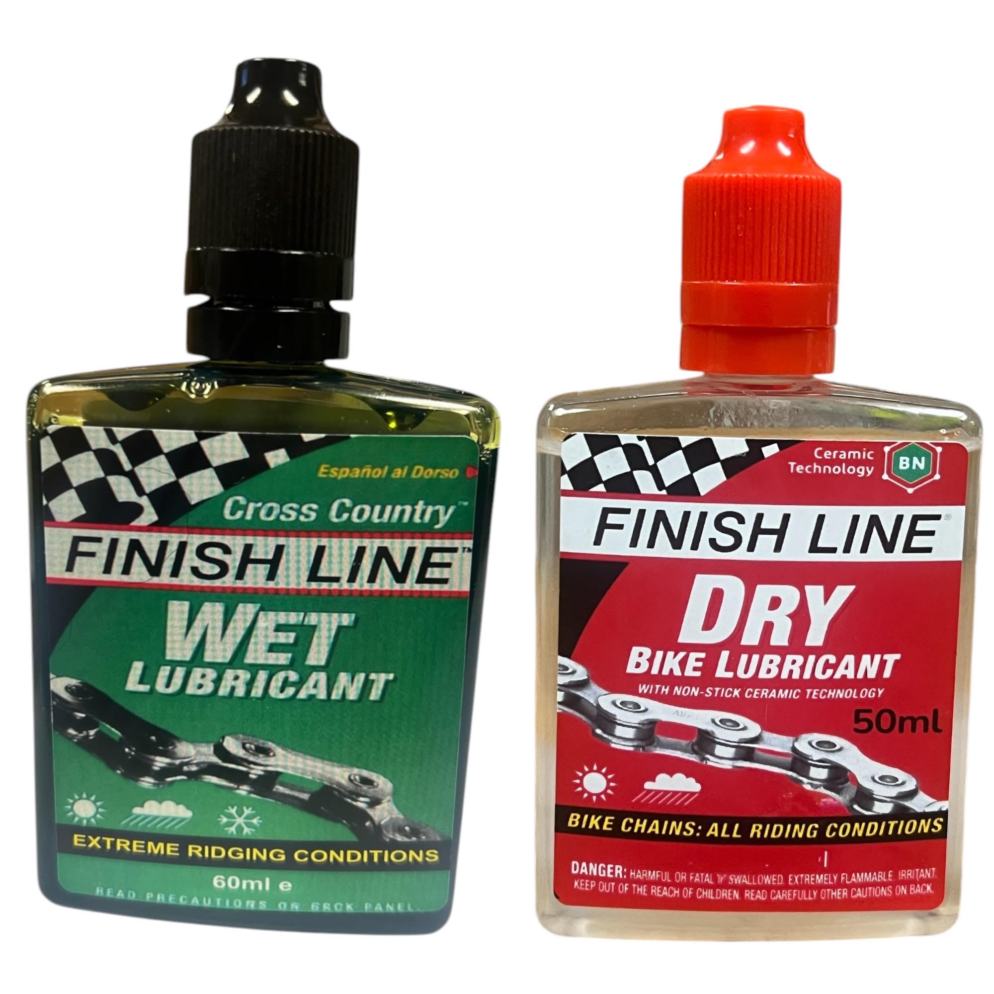 Wet & Dry Bike Chain Lubricant Set – All-Weather Bicycle Chain Oil Combo (1 Wet Lube + 1 Dry Lube) – Reduces Friction, Prevents Rust, Smooth Gear Shifting for Road, MTB & Commuter Bikes (60)