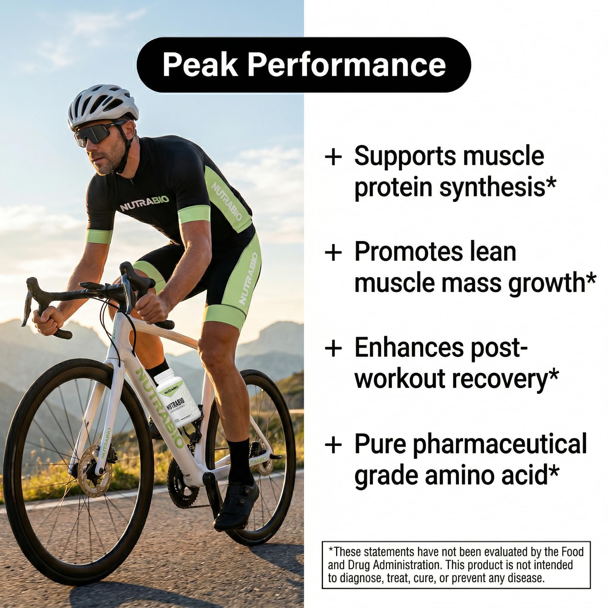 NutraBio L-Leucine Supplement - Optimal Amino Acid for Muscle Growth & Recovery - Naturally Fermented Free Form Leucine Amino Acids Supplement- Vegan, Non-GMO, Gluten Free - 400mg, 180 Capsules — Amazon image 4