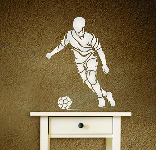 Miniatura 4 de Plantillas para paredes: Plantilla de fútbol, 6.5 x 9 pulgadas (M) - Pared decorativa para jugador de fútbol