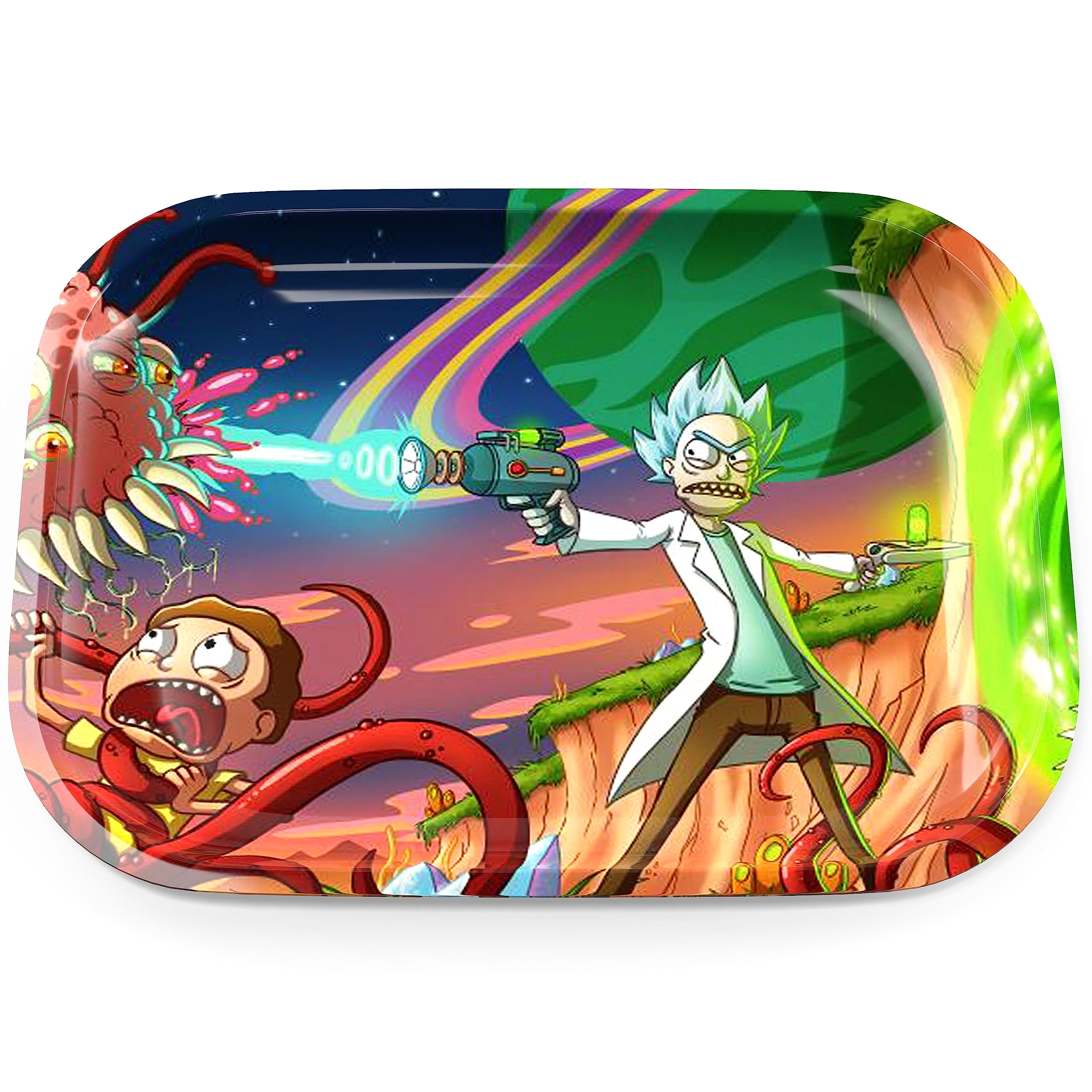 Metal Tobacco Rolling Tray - Essential Smoking Accessories Kit - Funny Cartoon Rolling Tray