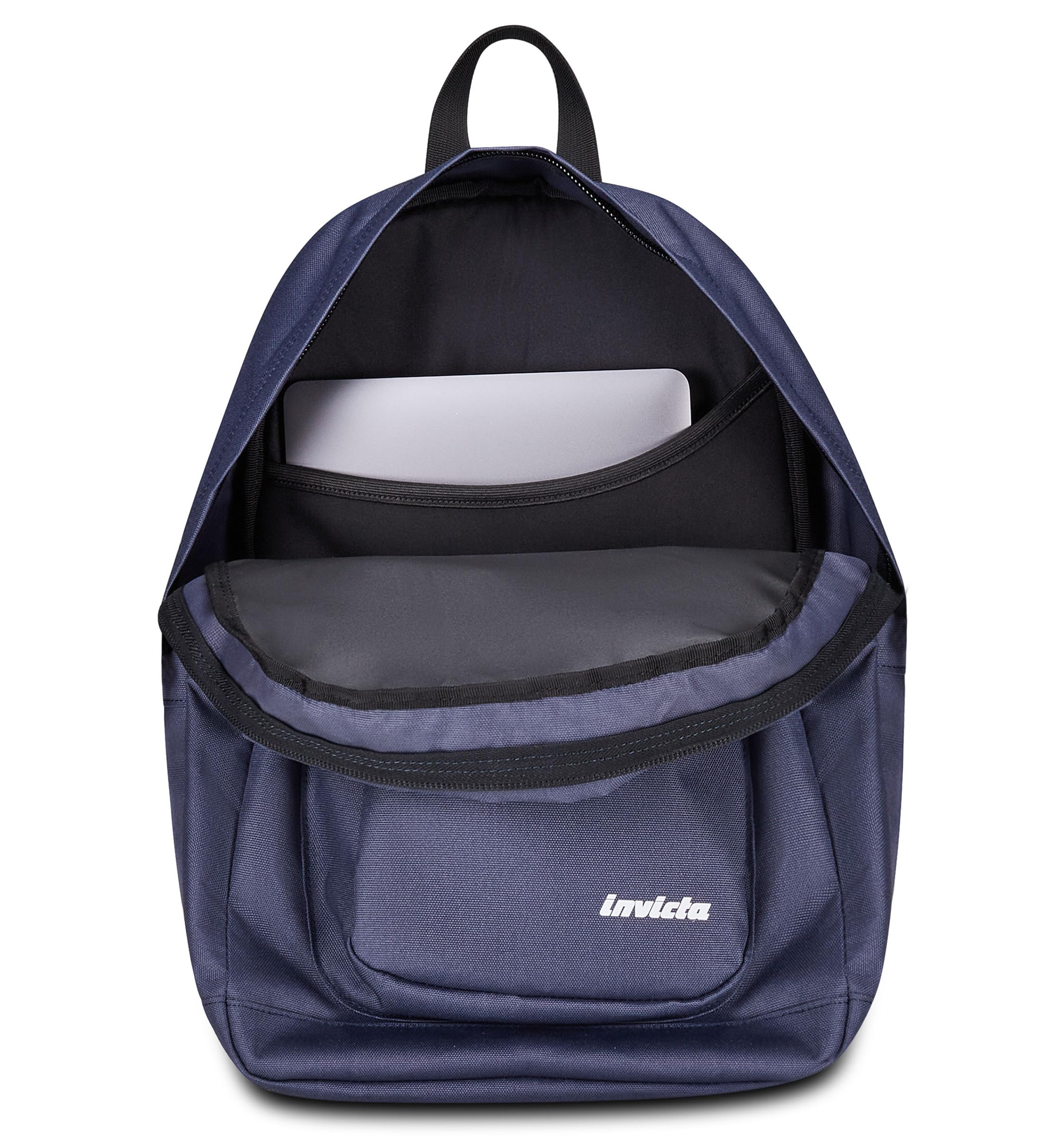 Invicta Zaino Scuola Jelek Plain Blu - Doppio Scomparto Super Capiente Con Tasca Porta PC o Tablet, Porta Borraccia e Organizer - Per Medie, Superiori e Viaggio, Ragazza