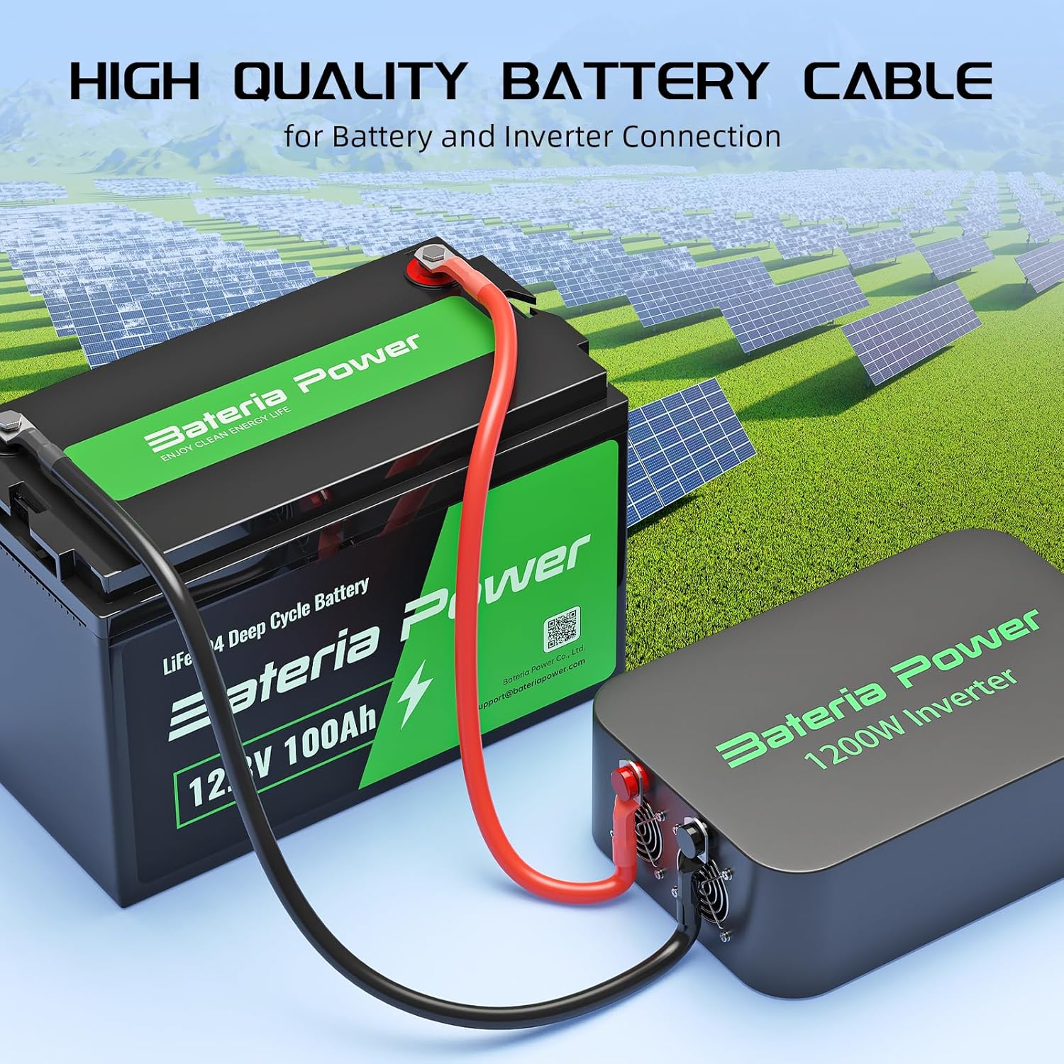 Battery Terminal Connectors Kit, 2 AWG Battery Cable 600V 392°F Tinned Copper Battery Inverter Cables