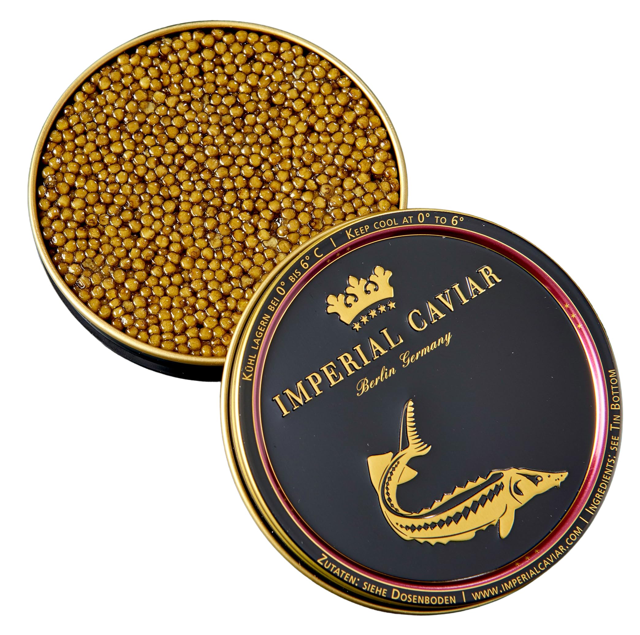 Imperial Caviar® - Ossetra Selection 50 g | Premium Ossetra Kaviar | Fein-nussiges Aroma, cremige Textur, kleines Korn, CITES-zertifiziert (DE-R06), kontrollierte Aquakultur
