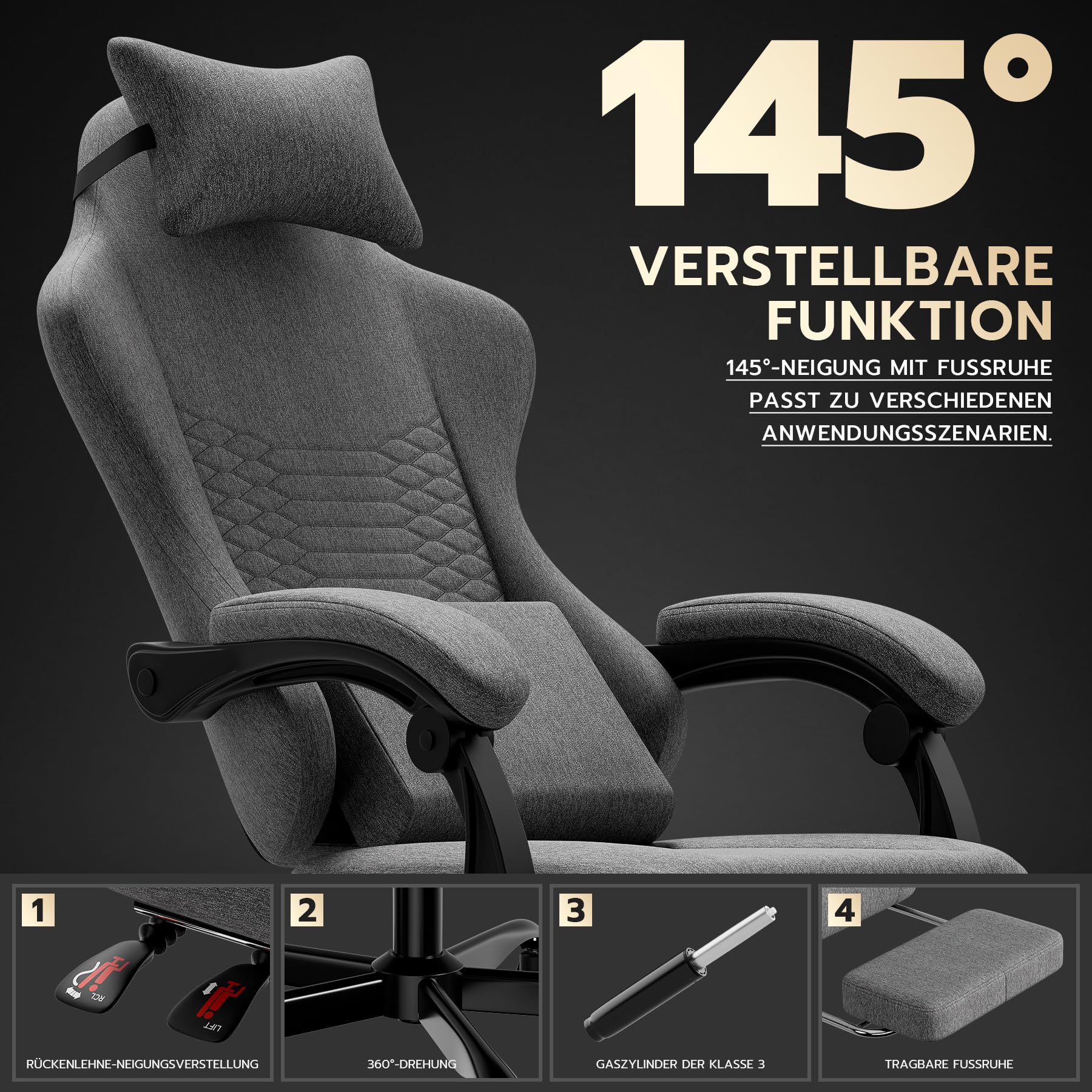 Sedia da ufficio, 150 kg, ergonomica, girevole, per computer