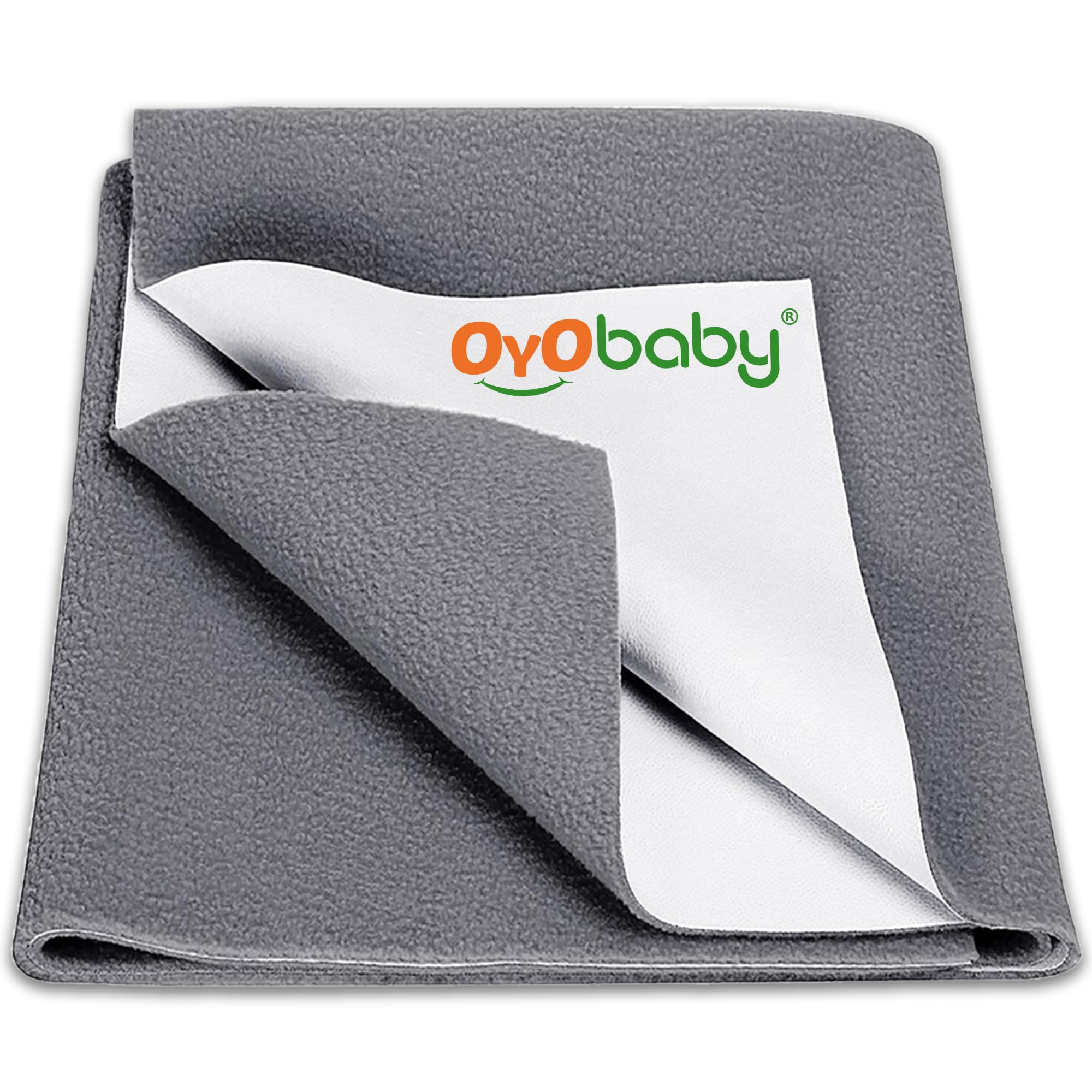 OYO BABY Extra Absorbent Waterproof Baby Dry Sheet Large Size (140 x 100cm) | Quick Dry Sheet for New Born Baby Bed Protector, Soft & Breathable Rubber Sheet for Bed|Grey-picture-1