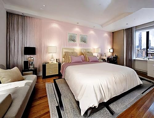 Miniatura 4 de Papel pintado de alta gama liso a rayas verticales para niña, despegar y pegar, moderno, simple, nórdico, dormitorio, sala de estar, fondo de