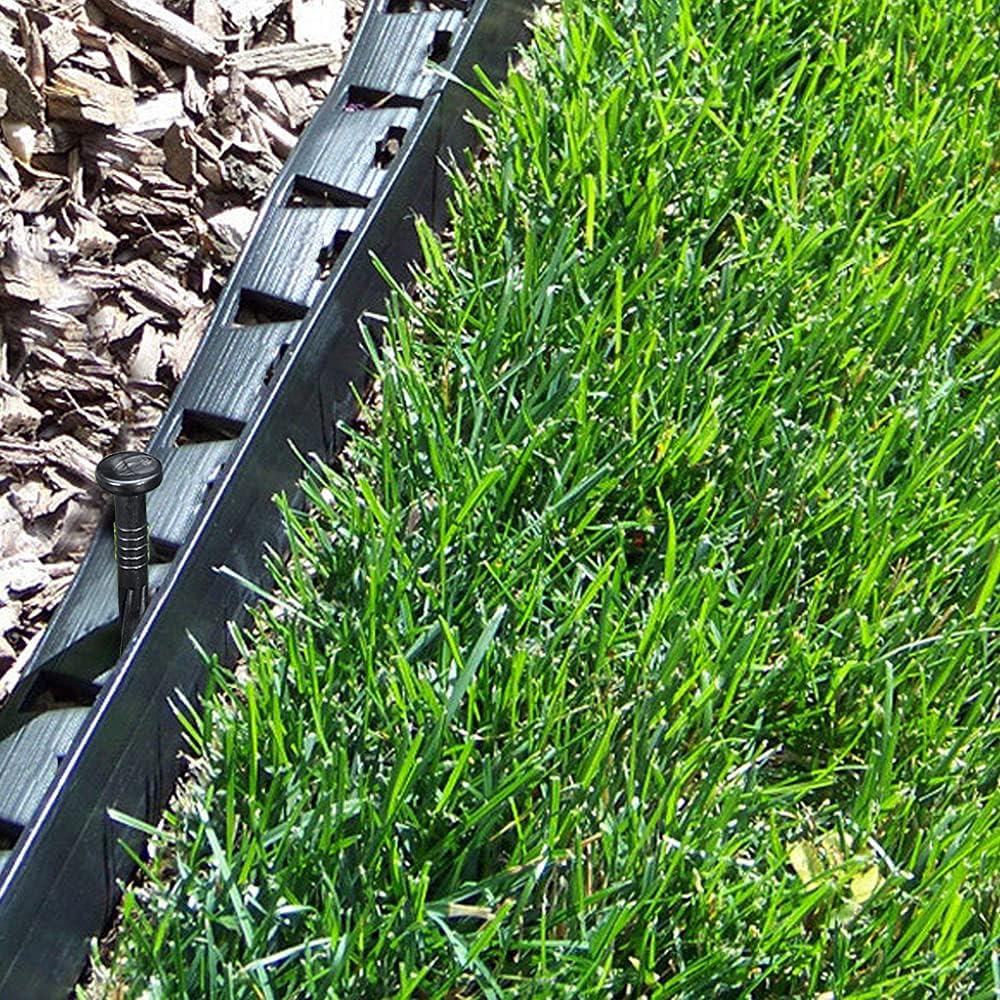 60-Pack 8 Inch Plastic Edging Nails, Landscape Edging Stakes Spiral Nylon Yard Garden Anchoring Spikes for Artificial Turf, Paver Edging, Weed Barrier, Tent