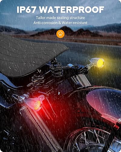 Miniatura 10 de PBYMT 2 unids motocicleta bala 24 LED luz trasera SMD intermitente indicador (ámbar)