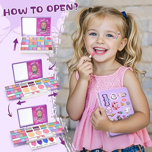 Miniatura 7 de Kit de maquillaje de unicornio para niñas, todo en uno, lavable y no tóxico, juego de maquillaje para niños pequeños, juguetes de simulación, fiesta