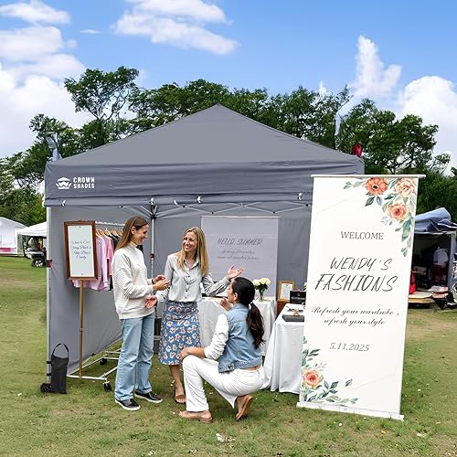 Miniatura 43 de CROWN SHADES Tienda de campaña desplegable con toldo instantáneo comercial de 10 x 10 pulgadas con bloqueo central