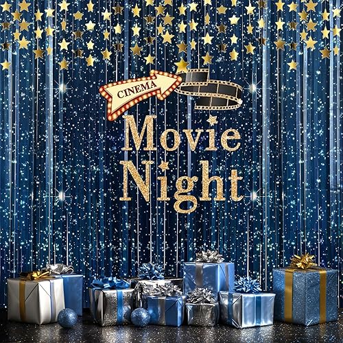 Miniatura 7 de OQOQ Telón de fondo de cortina de aluminio de galaxia (2 paquetes), 3.3 x 6.6 pies, telón de fondo de noche estrellada para decoración de fiesta