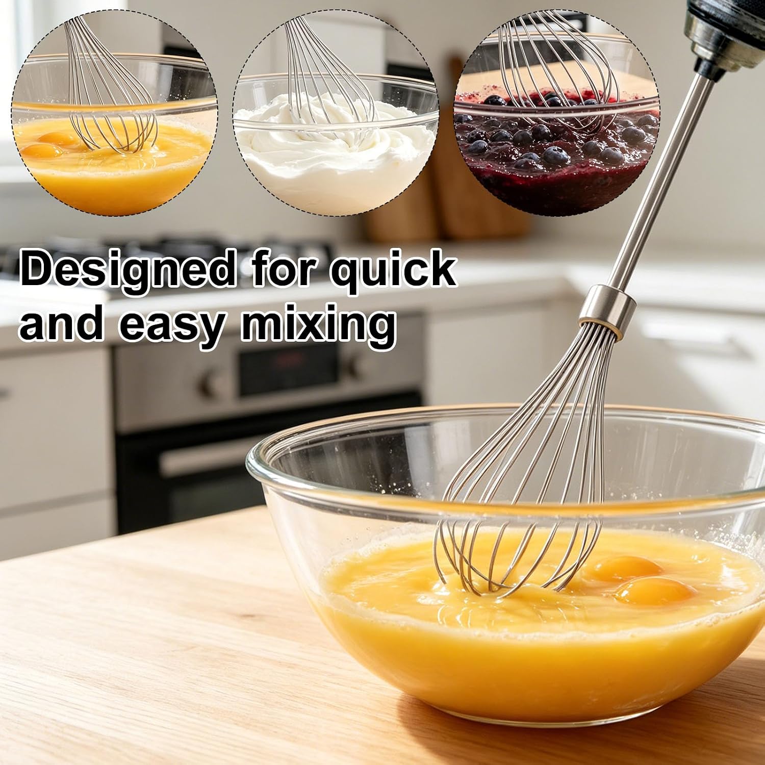 lasuroa Hand Mixer Beaters Stirrer Compatible with Standard Hand Drill