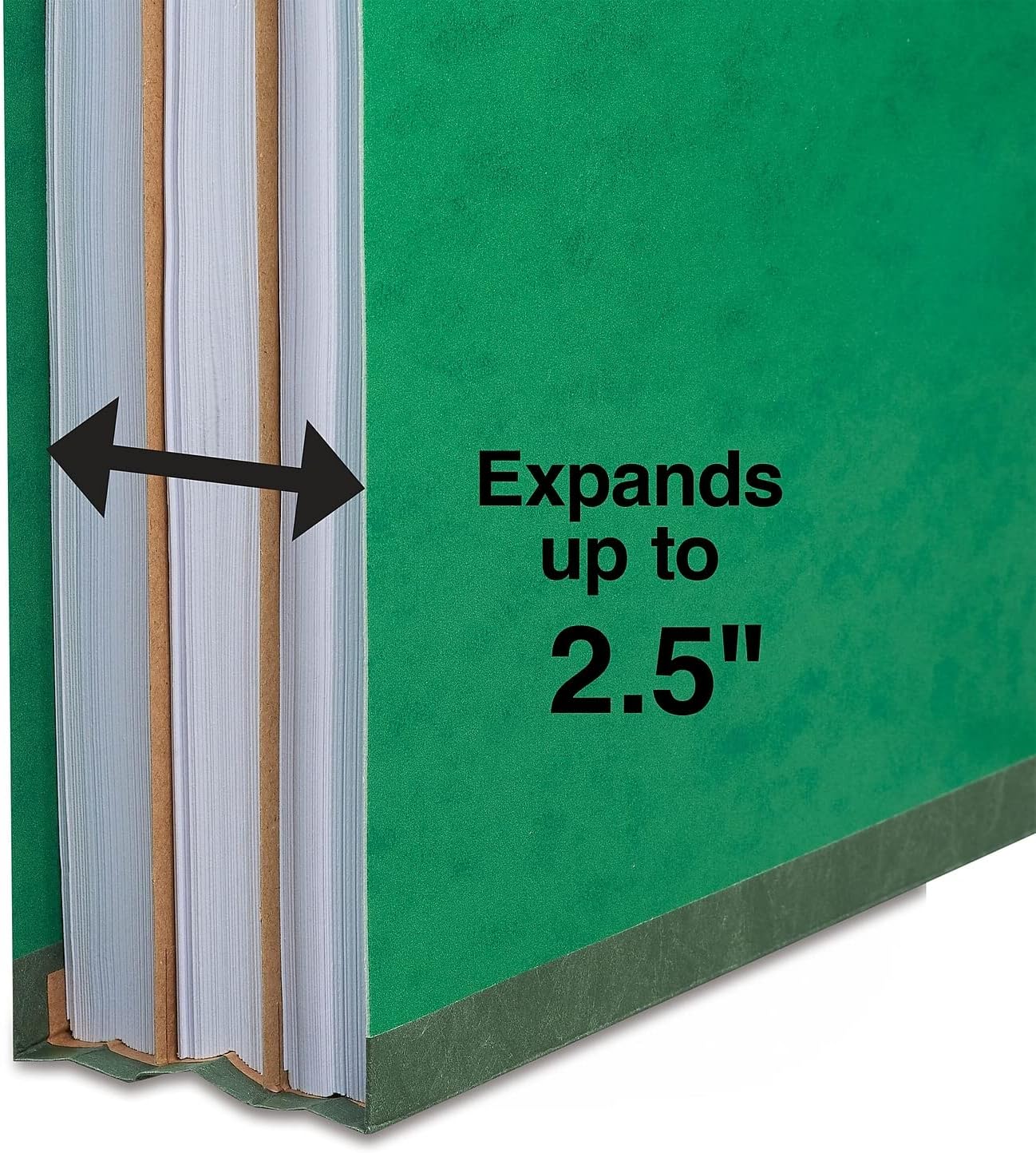 Staples Moisture‑Resistant Classification Folder, Letter Size, 2 Partitions, Green Pressboard, Durable Construction, 10/Pack