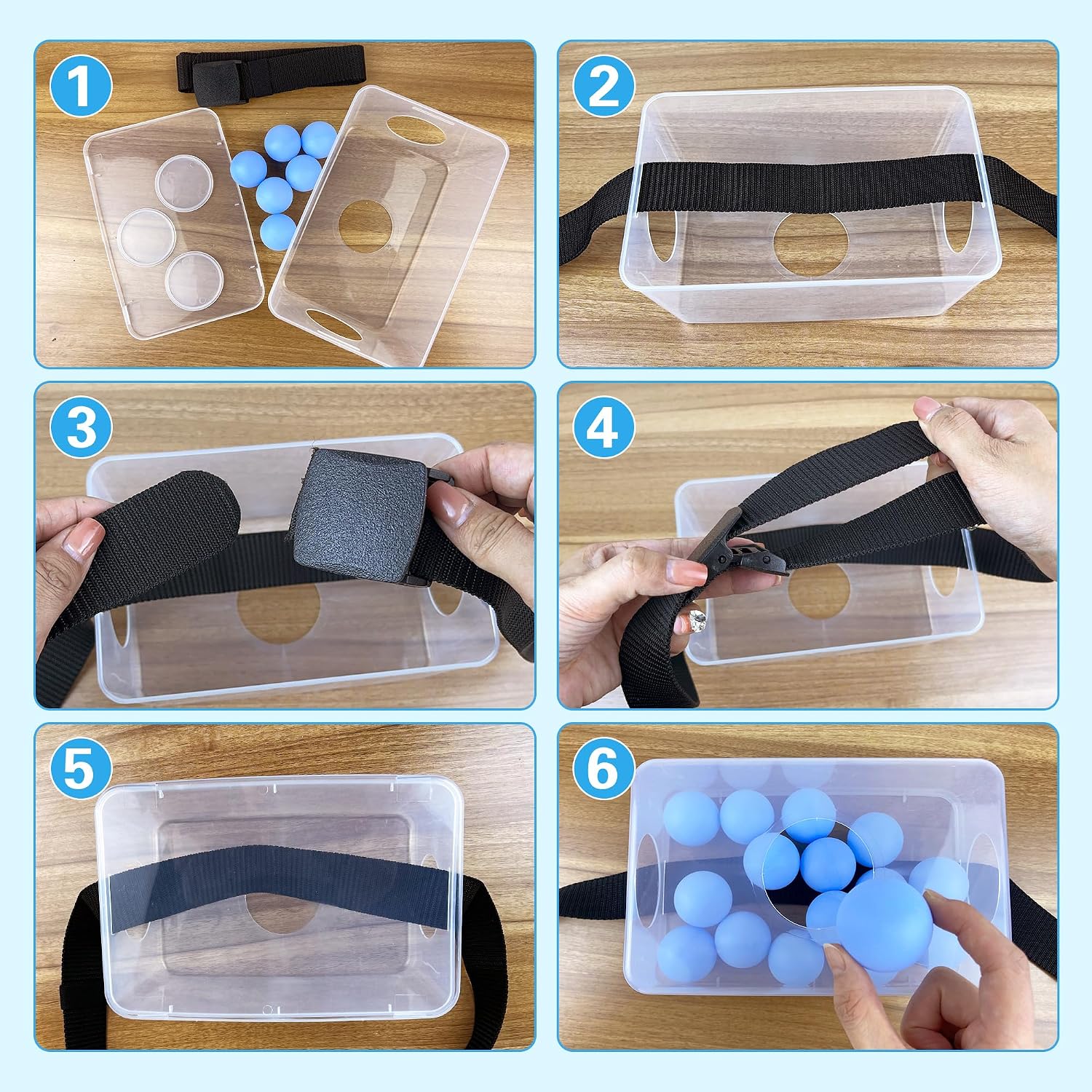 4PCS Blue Swing Shaking Balls Game Set for Baby Shower Interactive Table Tennis Twerk Game for Boy or Girl