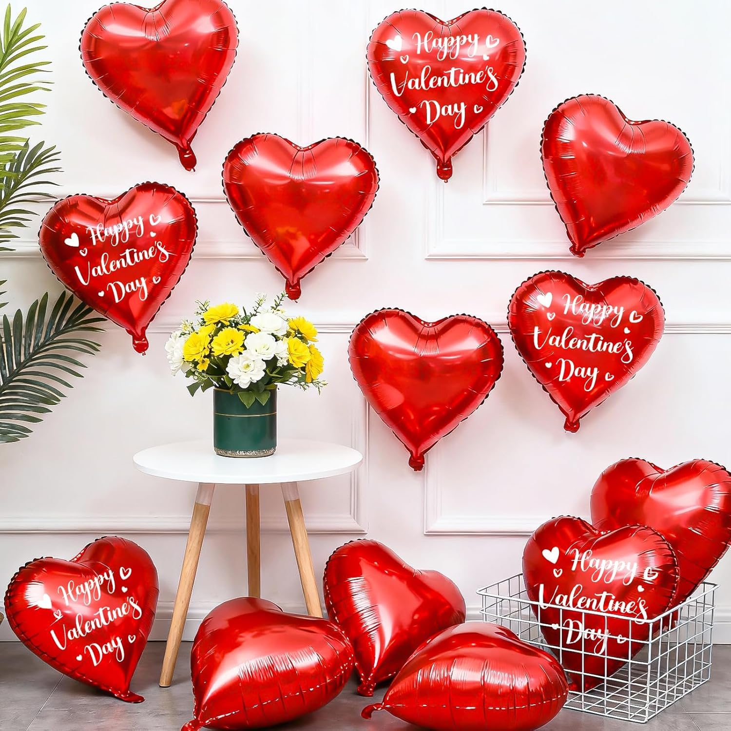 Valentines Day Balloons, 18Inch Happy Red Valentines Balloons, Red Heart Foil Balloons, 12PCS Love Heart Shaped Helium Balloon for Romantic Celebrations Valentines Day Anniversary Party Decoration - Image 8