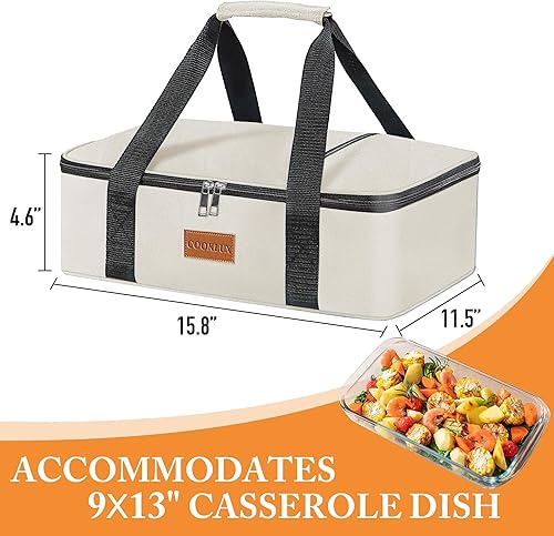 Miniatura 38 de Cazuela aislada de dos pisos para alimentos calientes o fríos, bolsa calentadora de alimentos para fiestas de comida, pícnic, comidas al aire libre