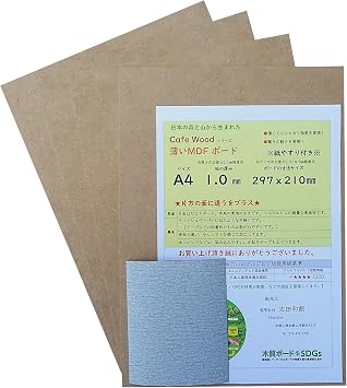 Thin MDF Board, A4, 0.04 inch 1 mm, Diorama Supplies, Thin Plate, Easy to Work A4 Size, 0.04 inch 1 mm, 8 Sheets, Sandpaper Included