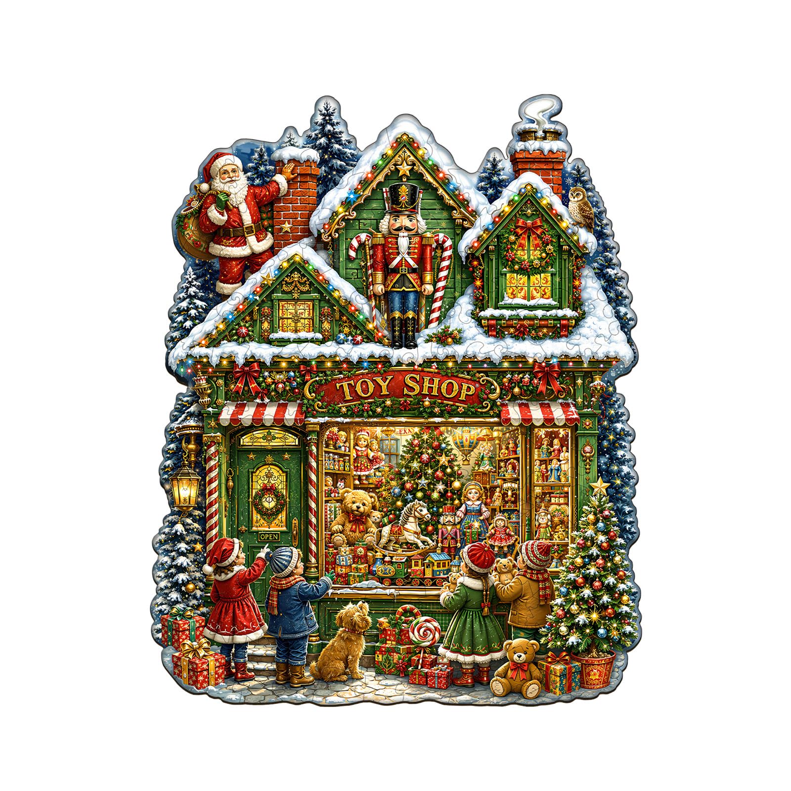 Wooden Puzzles for Adults - 34 cm x 27.3 cm Christmas Toyshop Puzzle