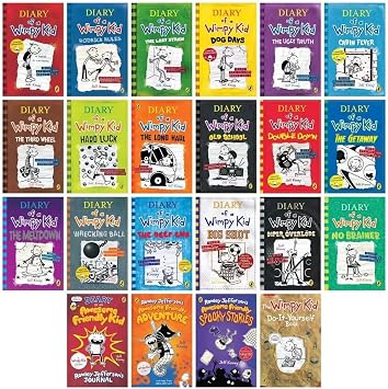 مجموعة كتب مذكرات طفل ضعيف من 1 إلى 24 كتابًا، مجموعة كتب كاملة، غلاف ورقي
