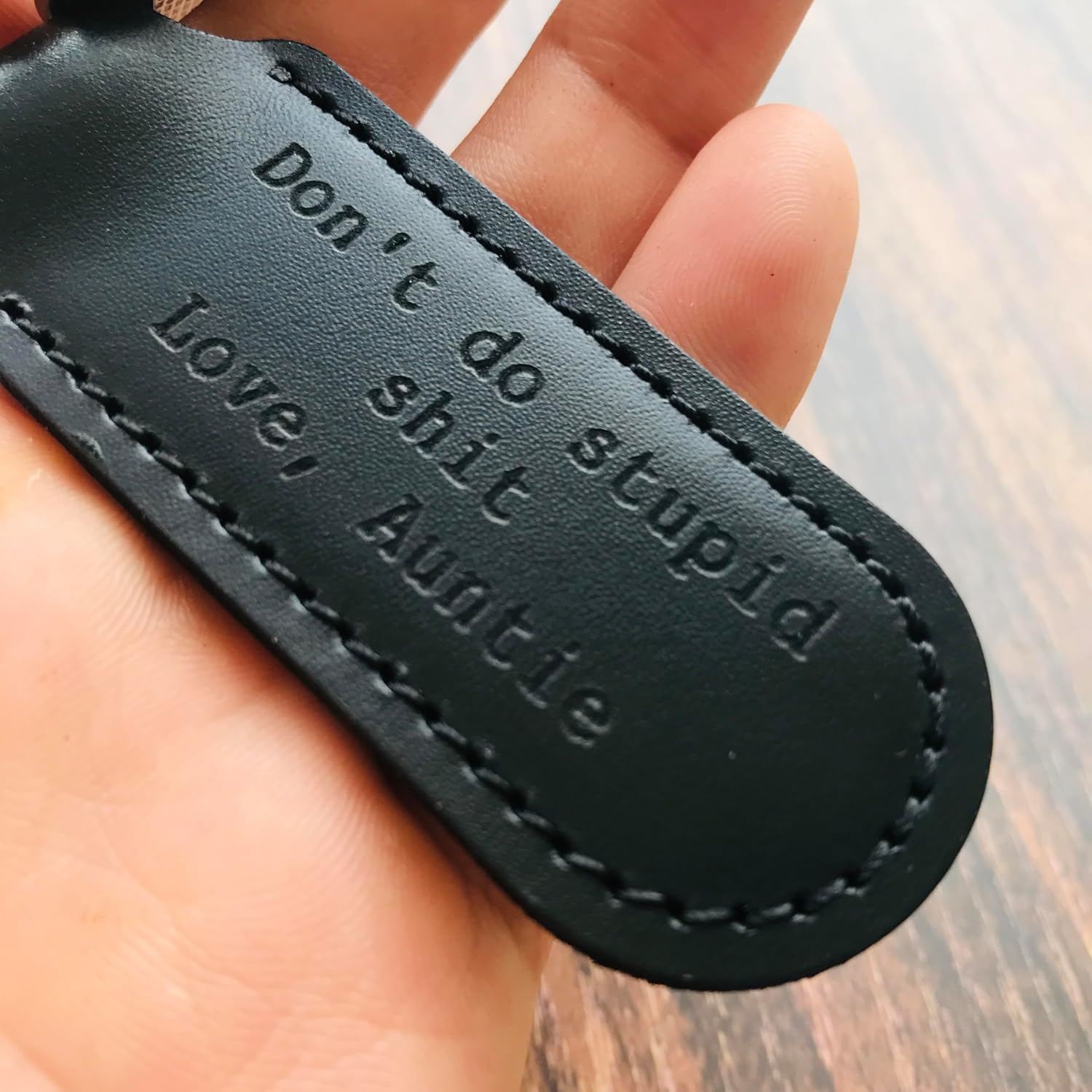 Funny Keychain for Nephew Niece From Aunt Don't Do Stupid Sh*t Love Auntie Leather Key chain Christmas Birthday Gift - Image 4