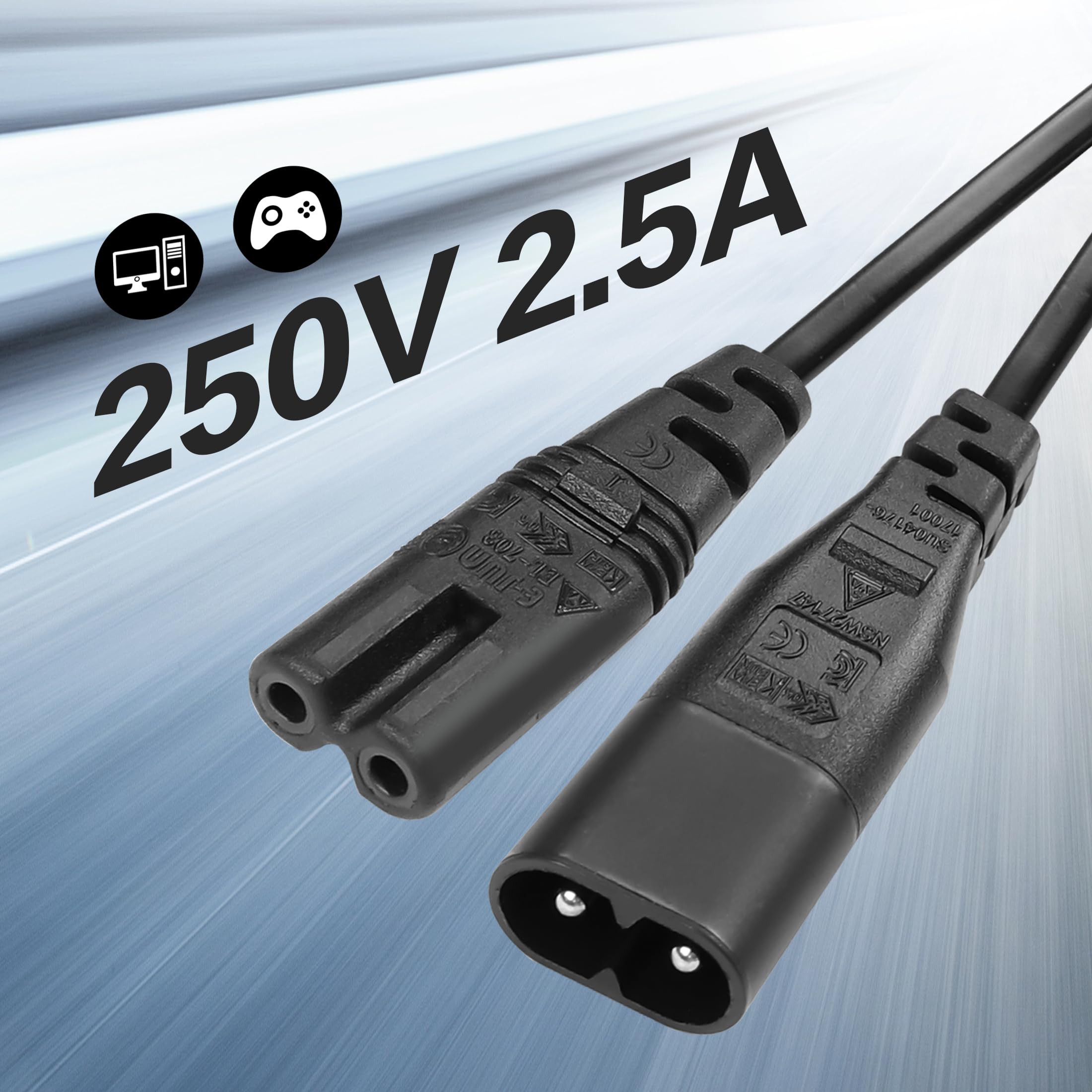 Amazon.com: IEC320 C8 to C7 Power Extension Cable YACSEJAO 3FT IEC