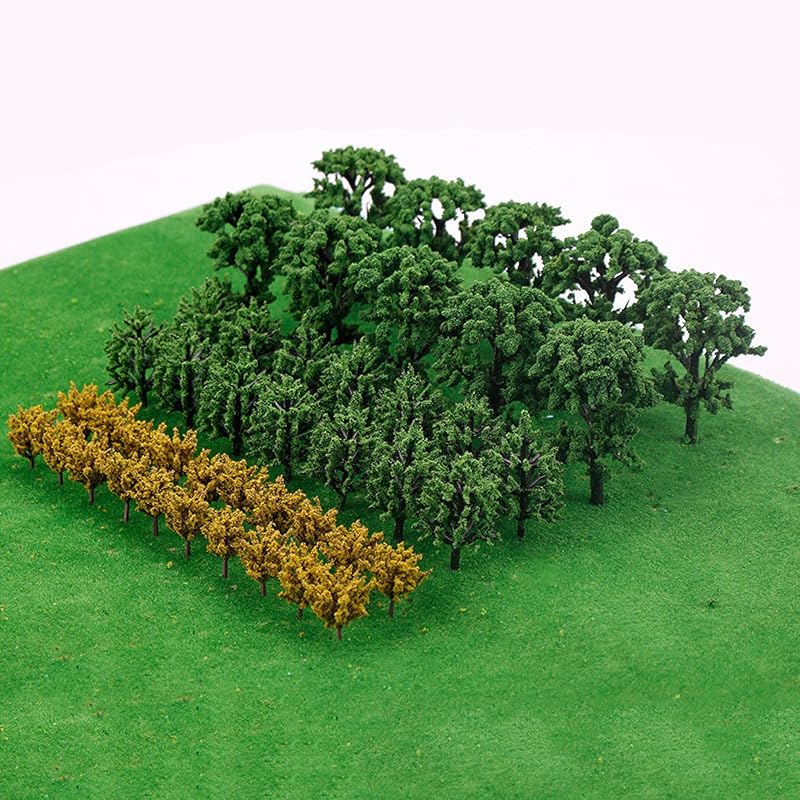 Miniature Trees DIY Model Train Railroad Wargame Scenery Landscape Scale, 50pcs