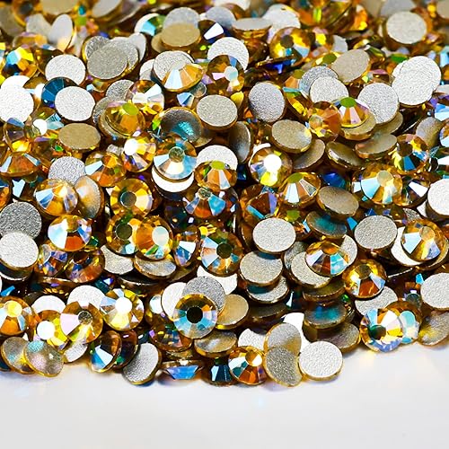 Miniatura 3 de Yantuo Diamantes de imitación de cristal ss20 con parte trasera plana, citrino AB 1440, diamantes de imitación de cristal amarillo AB de 0.189 in,