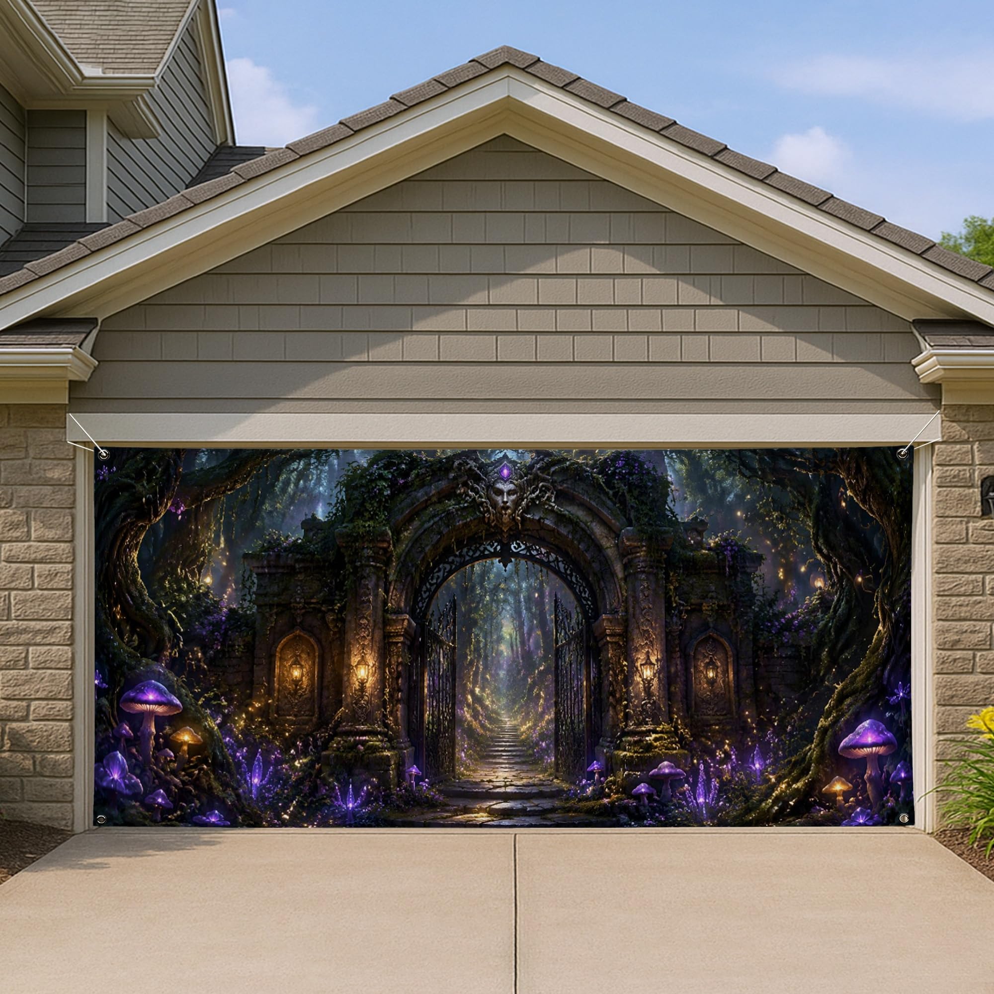 Housse de porte de garage Mystical Forest pour camoufler et embellir vos murs