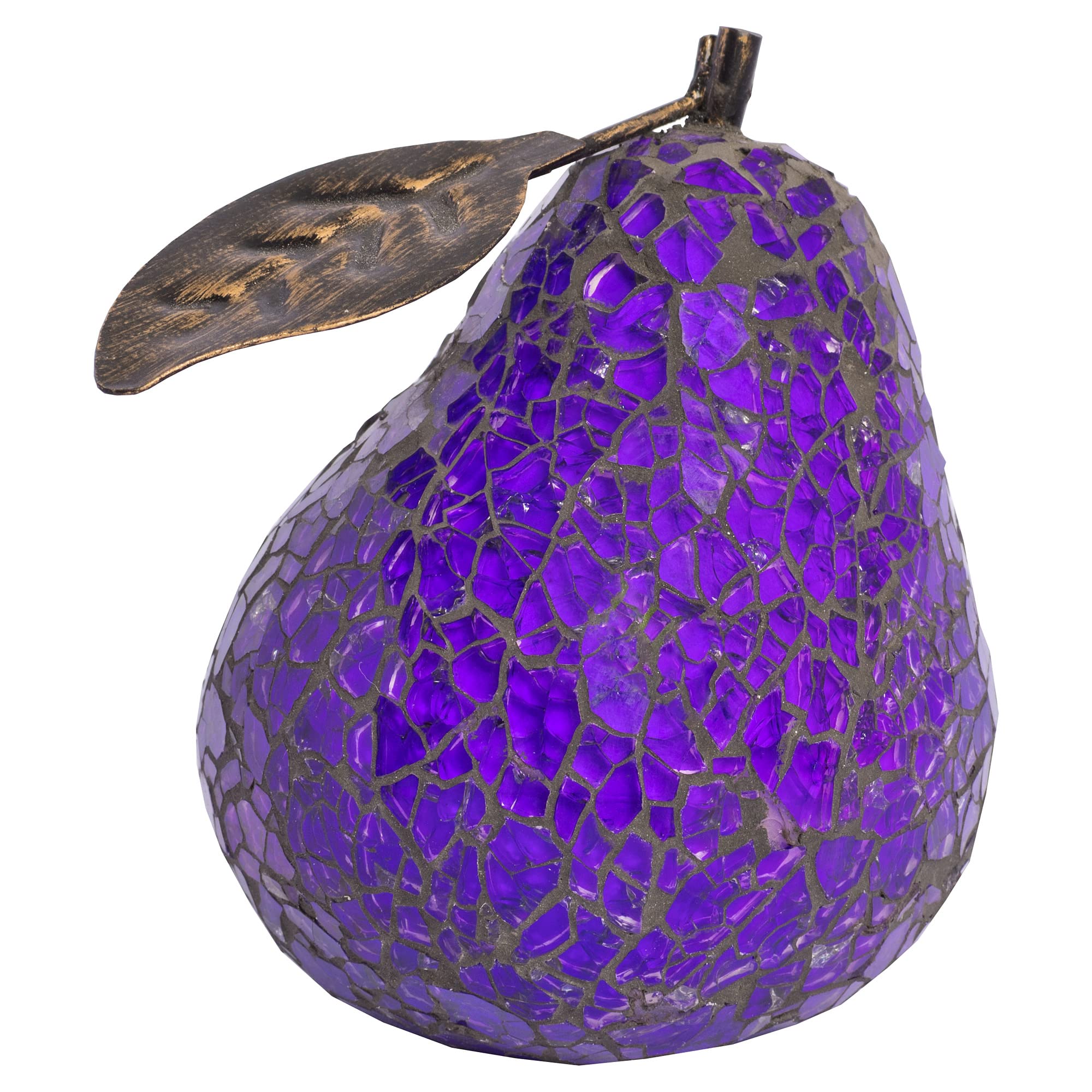 Design By Pepper Mosaic Glass Purple Pear With Leaf Mosaic Fruit Table Centrepiece Fruit Bowl Coffee Table Decor