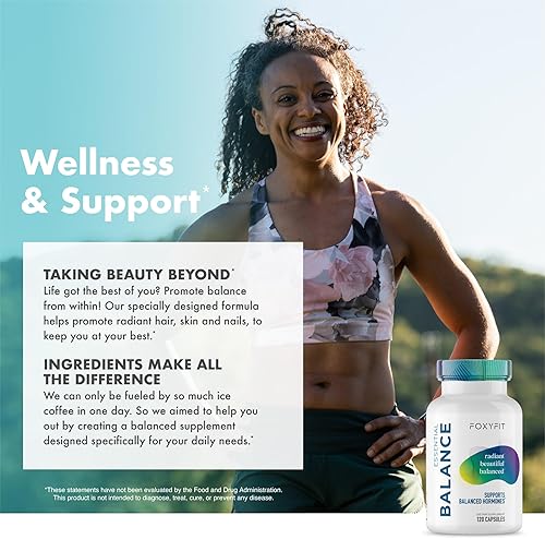 Miniatura 8 de Foxy Fit - Suplemento vitamínico y hormonal Essential Balance para mujeres  Antioxidante, piel y cabello saludables para uso diario* (30 porciones)