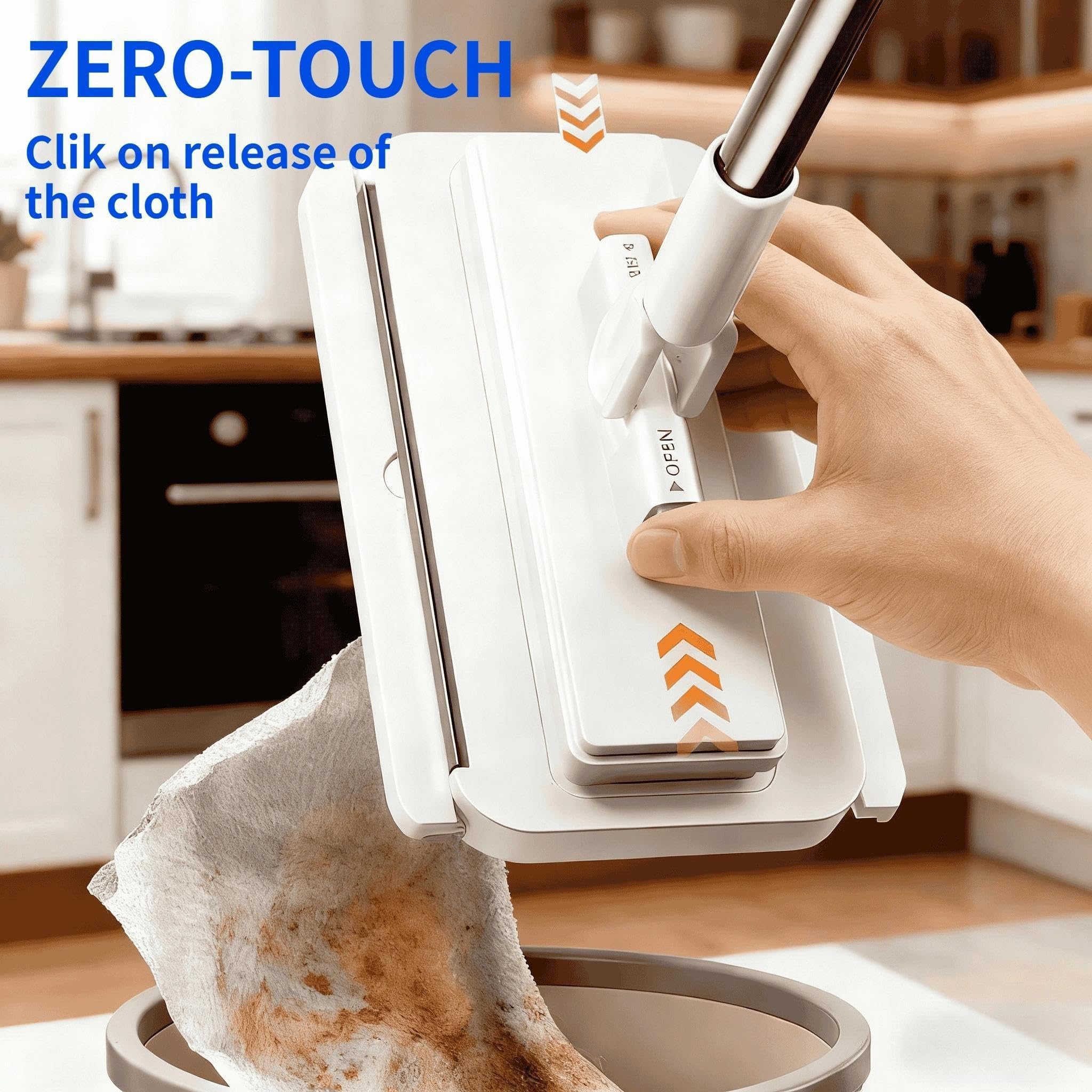 Use Any Old Cloth The Smart Tooth-Grip Mop, Easy Store & Wet Dry Use (135cm#B)