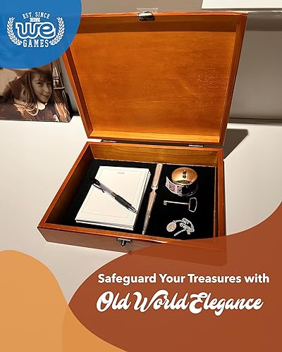 Miniatura 2 de Old World caja de tesoro de madera con pestillo de metal