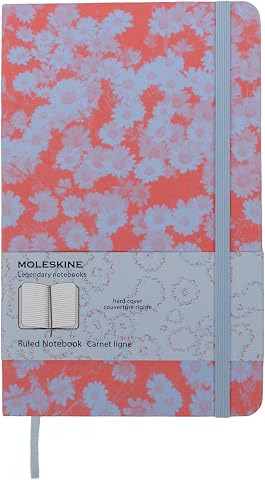 Moleskine Custom Edition Notebook, Hard Cover, Ruled, Large (5" x 8.25"), Soft Lavendar/Red, 240 Pages